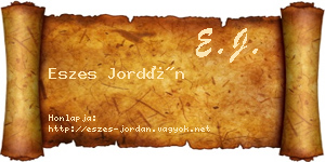 Eszes Jordán névjegykártya